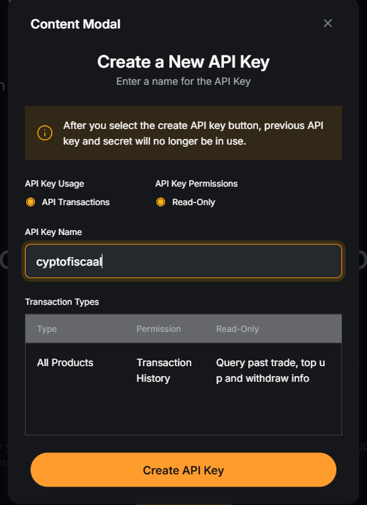 Bybit.eu — Create a New API Key, Read-Only
